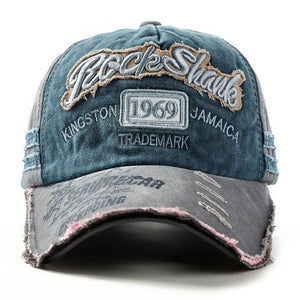 "1969 Rock Shank" Baseball Cap | Gray & Blue-Caps-SHED71-SHED71