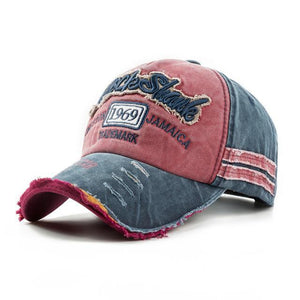 "1969 Rock Shank" Baseball Cap | Gray & Blue-Caps-SHED71-Red & Blue-SHED71