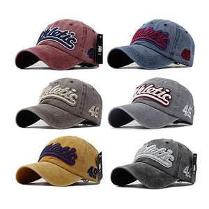 Athletic Washed Denim Baseball Cap | Red-Caps-SHED71-SHED71