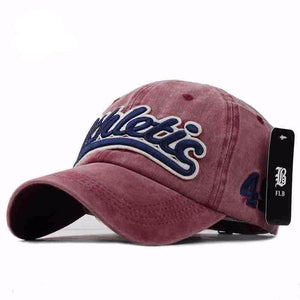 Athletic Washed Denim Baseball Cap | Red-Caps-SHED71-SHED71