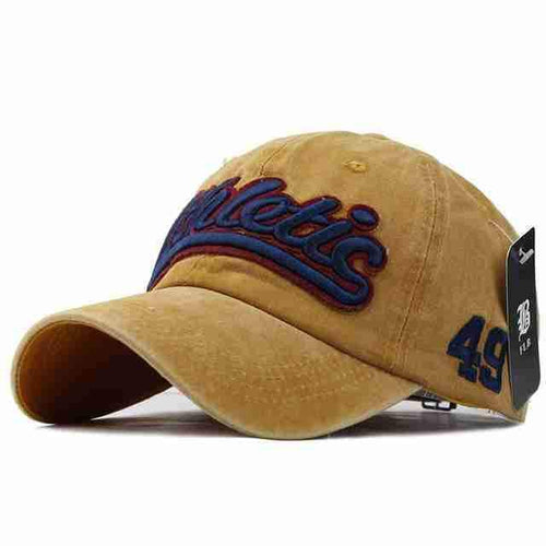 Athletic Washed Denim Baseball Cap | Yellow-Caps-SHED71-SHED71