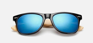 Awesome Designer Bamboo Sunglasses | 17 Colors available-Sunglasses-SHED71-Black Blue Mercury-SHED71
