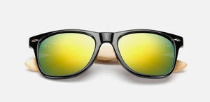 Awesome Designer Bamboo Sunglasses | 17 Colors available-Sunglasses-SHED71-Black Gold Mercury-SHED71