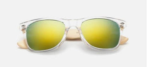 Awesome Designer Bamboo Sunglasses | 17 Colors available-Sunglasses-SHED71-Transparent Gold-SHED71
