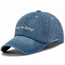 Denim Baseball Cap | "Time To Sleep" Blue-Caps-SHED71-SHED71