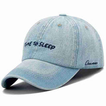 Denim Baseball Cap | "Time To Sleep" Washed-Caps-SHED71-SHED71
