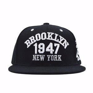 Fashion 1947 Brooklyn Hip Hop Cap | Black Black-Caps-SHED71-SHED71