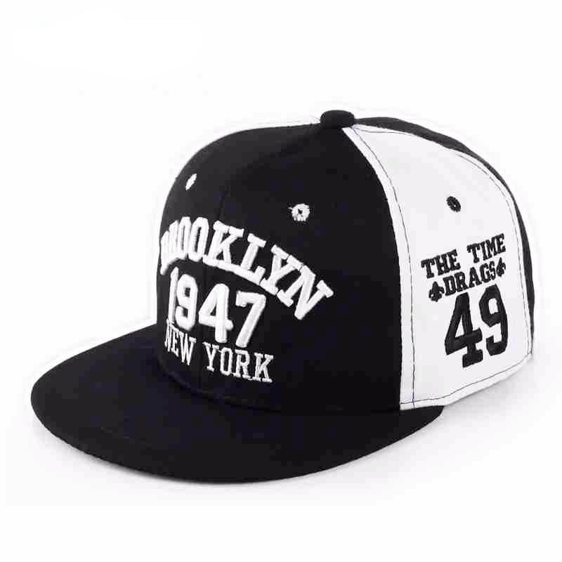 Fashion 1947 Brooklyn Hip Hop Cap | Black & White-Caps-SHED71-SHED71