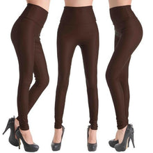 Fashion Faux Leather High Waist Leggings | Army Green-Leggings-SHED71-NO10 Coffee-L-SHED71