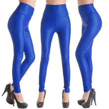 Fashion Faux Leather High Waist Leggings | Army Green-Leggings-SHED71-NO16 Sapphire Blue-L-SHED71