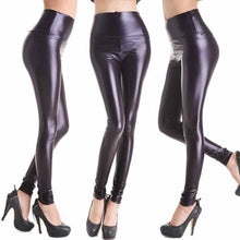 Fashion Faux Leather High Waist Leggings | Army Green-Leggings-SHED71-NO5 Black Purple-L-SHED71
