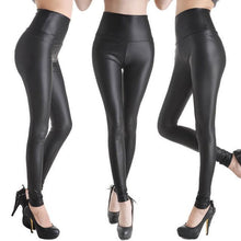 Fashion Faux Leather High Waist Leggings | Black Purple-Leggings-SHED71-NO2 Matt Black-L-SHED71