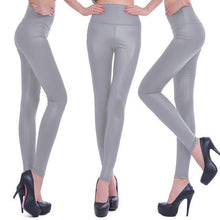 Fashion Faux Leather High Waist Leggings | Bright Black-Leggings-SHED71-NO19 Gray-L-SHED71