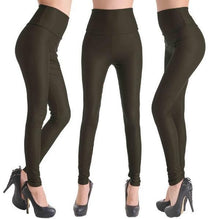 Fashion Faux Leather High Waist Leggings | Coffee-Leggings-SHED71-NO9 Army Green-L-SHED71