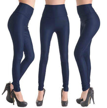 Fashion Faux Leather High Waist Leggings | Navy Blue-Leggings-SHED71-NO15 Navy Blue-L-SHED71