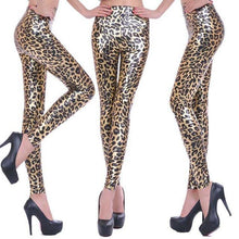 Fashion Faux Leather High Waist Leggings | Rose Red-Leggings-SHED71-NO3 Large Leopard-L-SHED71