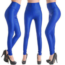 Fashion Faux Leather High Waist Leggings | Sapphire Blue-Leggings-SHED71-NO16 Sapphire Blue-L-SHED71