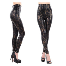 Fashion Skin Faux Leather Leggings | Gold Serpentine-Leggings-SHED71-SHED71