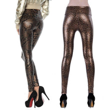 Fashion Skin Faux Leather Leggings | Small Copper Leopard-Leggings-SHED71-SHED71