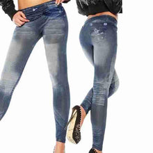 Fashion Slim Jeans Leggings | Blue Washed-Leggings-SHED71-SHED71