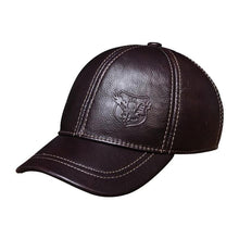 Genuine Leather Baseball Cap | Embossed Brown-Caps-SHED71-red brown-SHED71