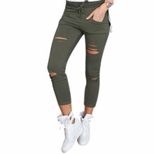 Hole Leggings with Pockets | Dark Blue-Leggings-SHED71-ArmyGreen-S-SHED71