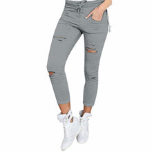 Hole Leggings with Pockets | Dark Blue-Leggings-SHED71-Gray-S-SHED71