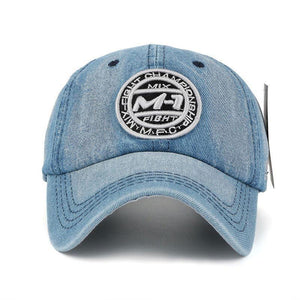"M-1 Fix Fight" Denim Cap | White Patch-Caps-SHED71-SHED71