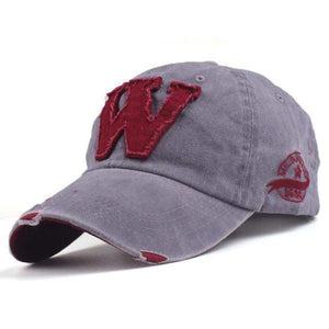 "W" Baseball Cap | Gray-Caps-SHED71-Gray-SHED71