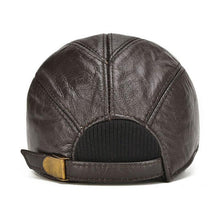 Winter Genuine Leather Baseball Caps with Ear Flaps | Light Brown-Caps-SHED71-SHED71