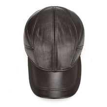 Winter Genuine Leather Baseball Caps with Ear Flaps | Light Brown-Caps-SHED71-SHED71