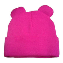 Winter Warm Knitted Hat w/ Cute Ears-Clothing-SHED71-Rose Red-SHED71